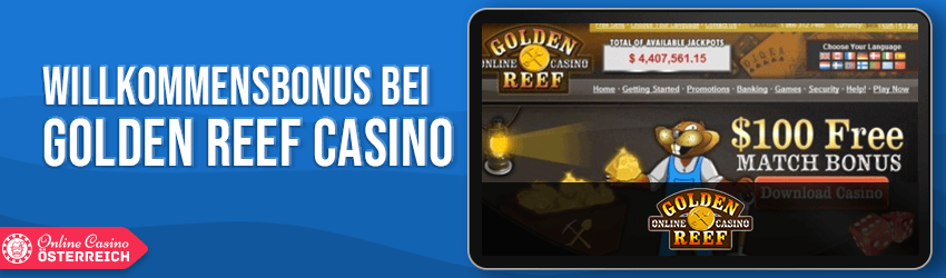 golden reef casino bonus