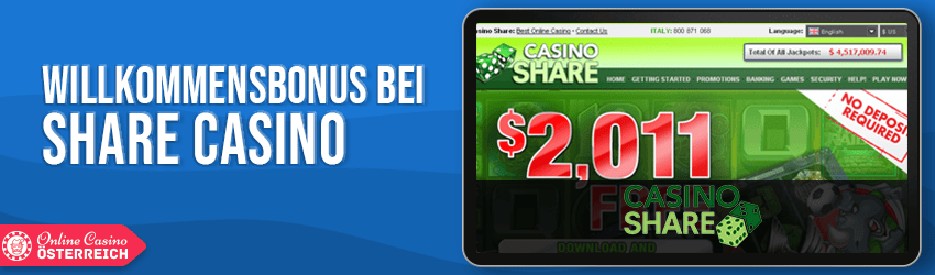 share casino bonus